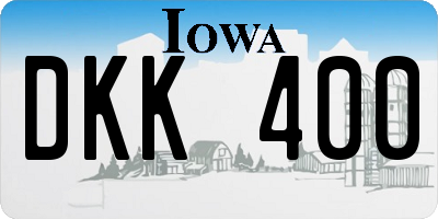 IA license plate DKK400