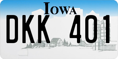 IA license plate DKK401