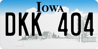 IA license plate DKK404