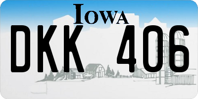 IA license plate DKK406