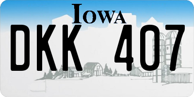 IA license plate DKK407