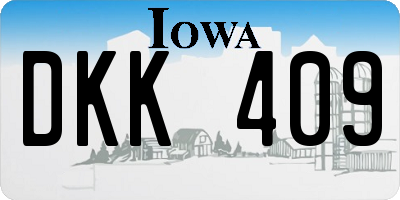 IA license plate DKK409