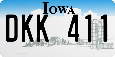 IA license plate DKK411