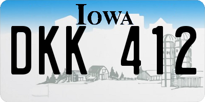 IA license plate DKK412