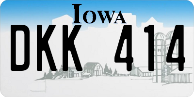 IA license plate DKK414