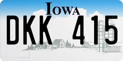 IA license plate DKK415