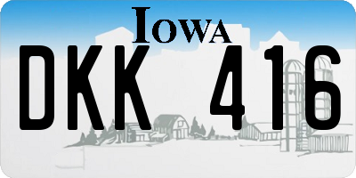 IA license plate DKK416