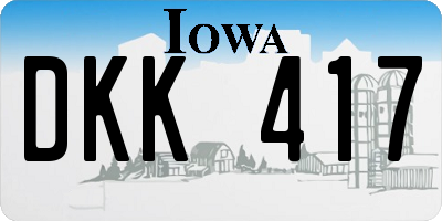 IA license plate DKK417