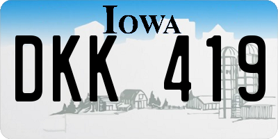 IA license plate DKK419