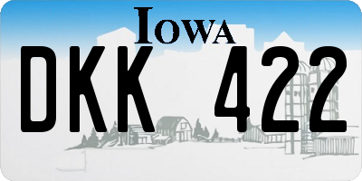 IA license plate DKK422
