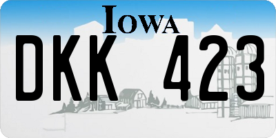 IA license plate DKK423