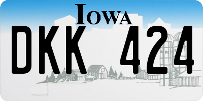 IA license plate DKK424