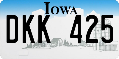 IA license plate DKK425