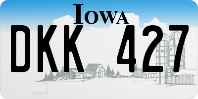 IA license plate DKK427