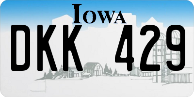 IA license plate DKK429