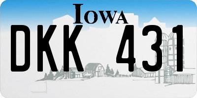 IA license plate DKK431