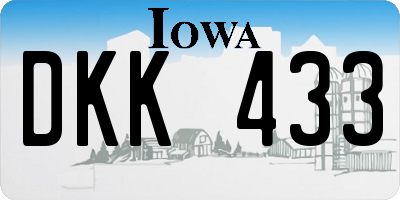 IA license plate DKK433