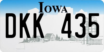 IA license plate DKK435