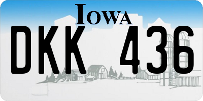IA license plate DKK436