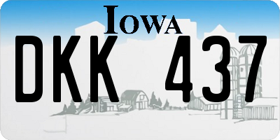 IA license plate DKK437