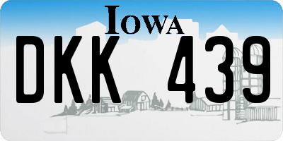 IA license plate DKK439