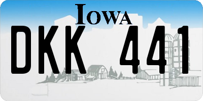 IA license plate DKK441
