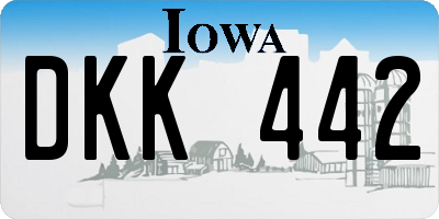 IA license plate DKK442