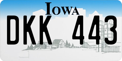 IA license plate DKK443