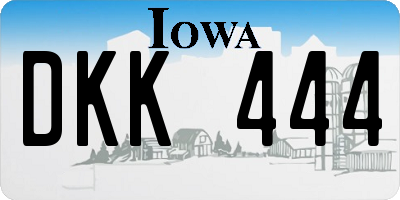 IA license plate DKK444