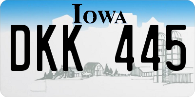 IA license plate DKK445