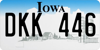 IA license plate DKK446