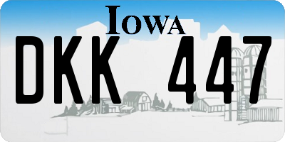 IA license plate DKK447