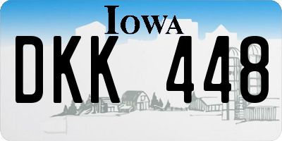 IA license plate DKK448