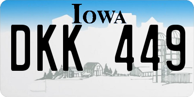 IA license plate DKK449