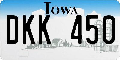 IA license plate DKK450