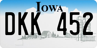 IA license plate DKK452