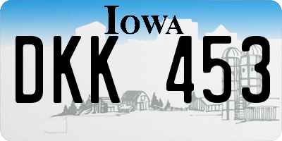 IA license plate DKK453