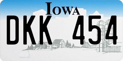 IA license plate DKK454
