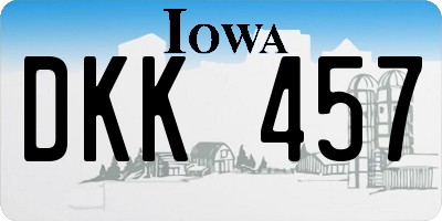 IA license plate DKK457