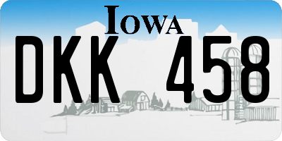 IA license plate DKK458