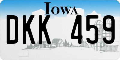 IA license plate DKK459