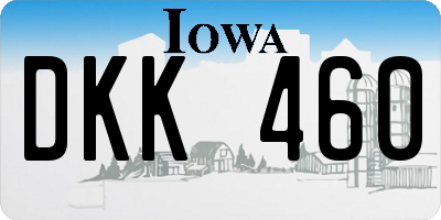 IA license plate DKK460