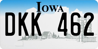 IA license plate DKK462
