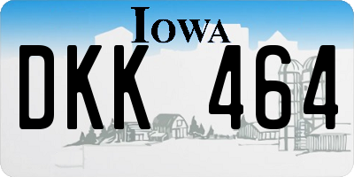 IA license plate DKK464