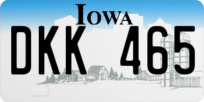 IA license plate DKK465
