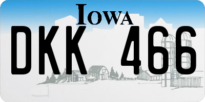 IA license plate DKK466