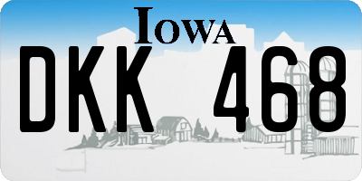 IA license plate DKK468