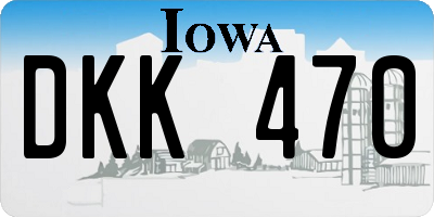 IA license plate DKK470