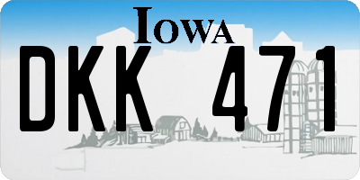IA license plate DKK471