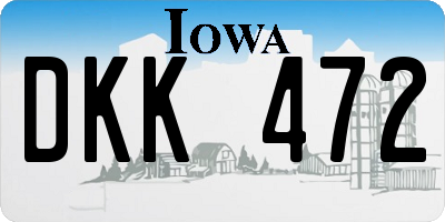 IA license plate DKK472